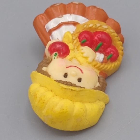 Russ Berrie Pilgrim Girl Thanksgiving Holiday Autumn Fall Brooch Pin Vintage - Picture 7 of 12